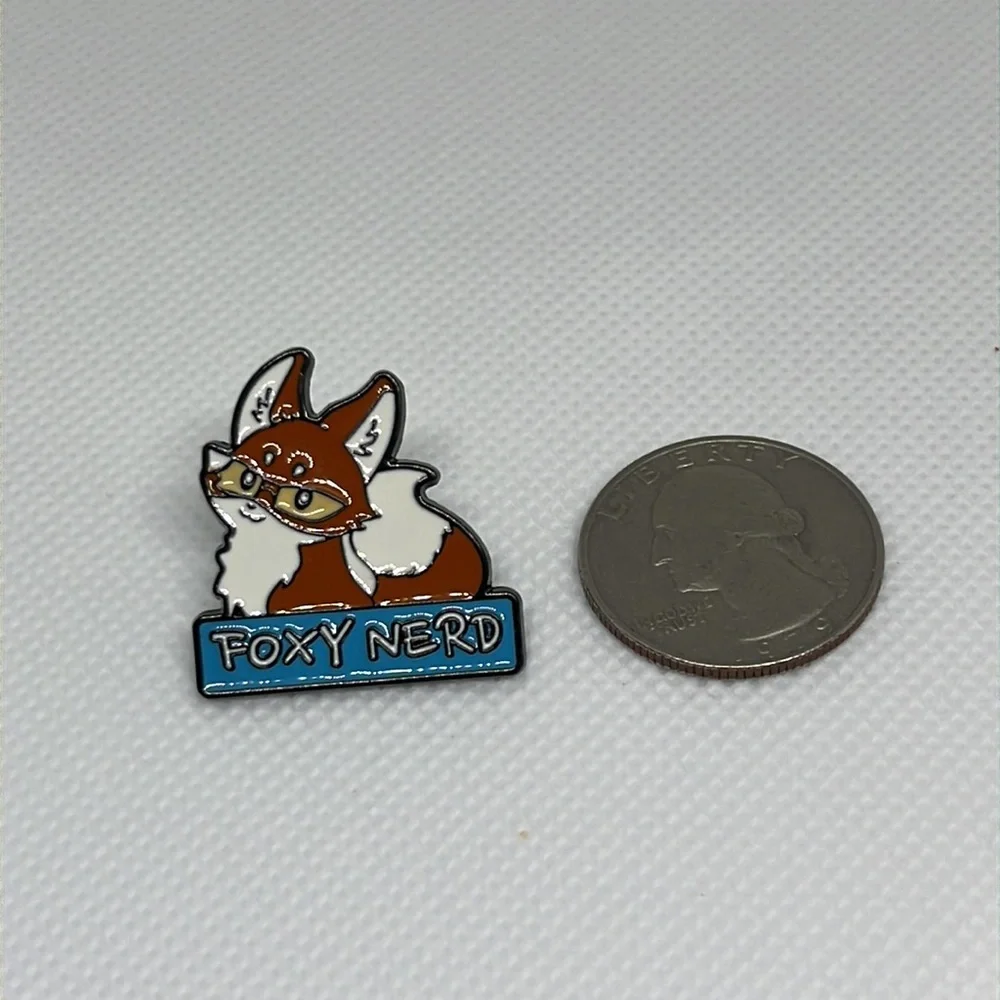 Foxy Nerd brooch lapel pin backpack pin‎ hat pin
